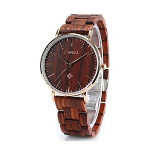�r�[�E�F�� BEWELL �E�b�h�E�H�b�` �ؐ��r���v �����Y �j���p W163A BEWELL Wooden Watches for Men/Women Slim Analog Quartz Minimalist Couple Wrist Watch W163A