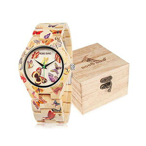 {{o[h BOBO BIRD | rv ؐ v EbhEHb` fB[X p BOBO BIRD Women's Bamboo Watch Butterfly Engraved Handmade Wooden Casual Watches