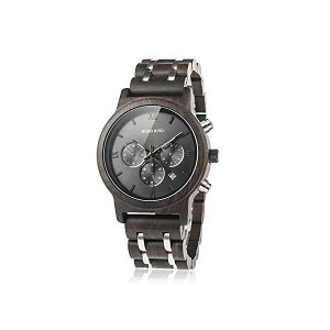 {{o[h BOBO BIRD rv ؐ v EbhEHb` Y jp BOBO Bird Mens Wooden Watches Luxury Wood Metal Strap Chronograph & Date Dispaly Quartz Watch Versatile Male Timepieces
