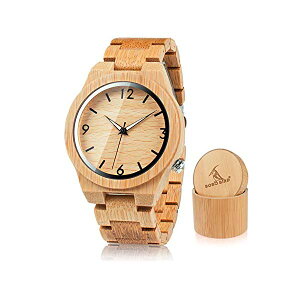 {{o[h BOBO BIRD | rv ؐ v EbhEHb` Y jp BOBO BIRD D27 Men's Bamboo Wooden Watch Numeral Scale Large Face Quartz Watch Lightweight Casual Sports Watches with Luminous Night Silver Pointer Gift Box