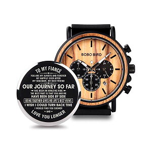 {{o[h BOBO BIRD rv ؐ v EbhEHb` Y jp BOBO BIRD Mens Personalized Engraved Wooden Watches, Stylish Wood & Stainless Steel Combined Quartz Casual Wristwatches for Men Family Friends Customized Gift