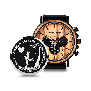 {{o[h BOBO BIRD rv ؐ v EbhEHb` Y jp BOBO BIRD Mens Personalized Engraved Wooden Watches, Stylish Wood & Stainless Steel Combined Quartz Casual Wristwatches for Men Family Friends Customized Gift