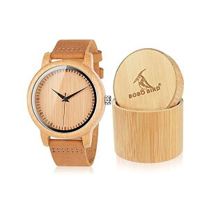 {{o[h BOBO BIRD | rv ؐ v EbhEHb` Y jp BOBO BIRD Men's Bamboo Wooden Watch with Brown Cowhide Leather Strap Japanese Quartz [ug Sports Casual Watches Gift with Box