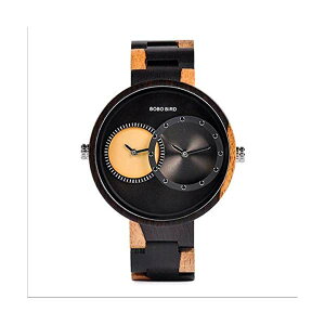 {{o[h BOBO BIRD rv ؐ v EbhEHb` Y jp BOBO BIRD Watch Men 2 Time Zone Wooden Quartz Watch Lover Wristwatches in Wooden Box,Yellow