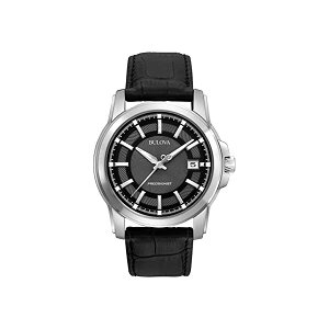 u[o rv EHb` BULOVA 96B158 v vVWjXg Y jp Bulova Precisionist Mens Watch, Stainless Steel with Black Leather Strap, Silver-Tone (Model: 96B158)