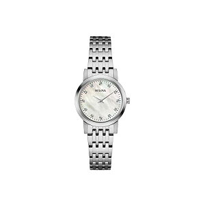 u[o rv EHb` BULOVA 96P175 v NVbN NH[c fB[X p Bulova Classic Quartz Ladies Watch, Stainless Steel Diamond , Silver-Tone (Model: 96P175)