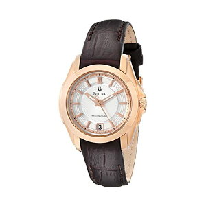 u[o rv EHb` BULOVA 97M104 v vVWjXg fB[X p Bulova Women's 97M104 Precisionist Longwood Rose-Tone Brown Leather Watch