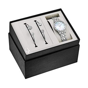 �u���[�o �r���v �E�H�b�` BULOVA 96X145 ���v �N�H�[�c ���f�B�[�X �����p Bulova Box Set Quartz Ladies Watch, Stainless Steel Crystal , Silver-Tone (Model: 96X145)