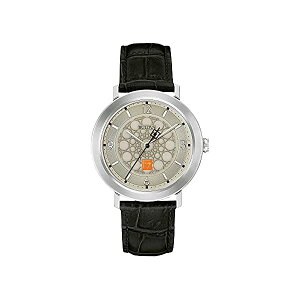 u[o rv EHb` BULOVA 96A164 v NH[c Y jp Bulova Frank Lloyd Wright Quartz Mens Watch, Stainless Steel with Black Leather Strap, Silver-Tone (Model: 96A164)