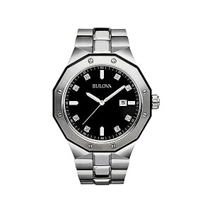 u[o rv EHb` BULOVA 98D103 v Y jp Bulova Men's Silver Diamond Dial Watch 98D103