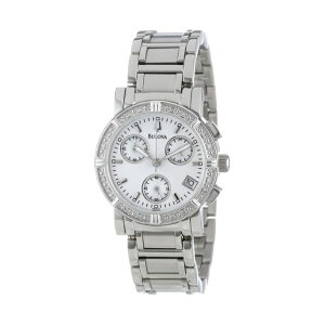 �u���[�o �r���v �E�H�b�` BULOVA 96R19 ���v �N���m�O���t ���f�B�[�X �����p Bulova Women's 96R19 Diamond-Studded Chronograph Watch