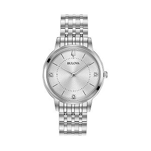 u[o rv EHb` BULOVA 96P183 v NVbN NH[c fB[X p Bulova Classic Quartz Ladies Watch, Stainless Steel Diamond , Silver-Tone (Model: 96P183)
