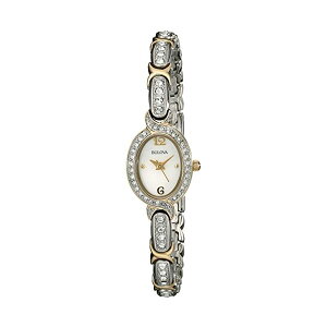 �u���[�o �r���v �E�H�b�` BULOVA 98L005 ���v ���f�B�[�X �����p Bulova Women's 98L005 Swarovski Crystal Two Tone Bracelet Watch