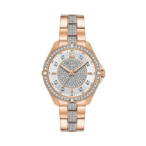 �u���[�o �r���v �E�H�b�` BULOVA 98L229 ���v �N�H�[�c ���f�B�[�X �����p Bulova Women's Quartz Watch with Stainless-Steel Strap, Rose Gold, 16 (Model: 98L229)
