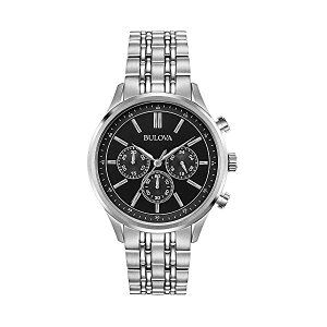u[o rv EHb` BULOVA 96A211 v NVbN NmOt Y jp Bulova Classic Chronograph Mens Watch, Stainless Steel , Silver-Tone (Model: 96A211)