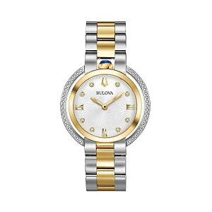 �u���[�o �r���v �E�H�b�` BULOVA 98R246 ���v ���f�B�[�X �����p Ladies' Bulova Rubaiyat Diamond Two-Tone Yellow Gold Tone and Stainless Steel Watch 98R246