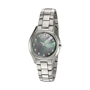 �u���[�o �r���v �E�H�b�` BULOVA 96P158 ���v �N�H�[�c ���f�B�[�X �����p Bulova Women's Quartz Watch with Silver-Plated-Stainless-Steel Strap, 16 (Model: 96P158)