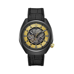 u[o rv EHb` BULOVA 98A241 v I[g}`bN  Y jp Bulova Grammy Automatic Mens Stainless Steel with Black Leather & FKM Rubber Strap, Black (Model: 98A241)