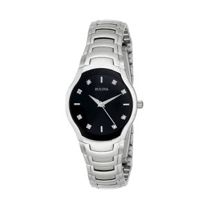 �u���[�o �r���v �E�H�b�` BULOVA 96P146 ���v ���f�B�[�X �����p Bulova Women's 96P146 Diamond-Dial Watch in Silver Tone