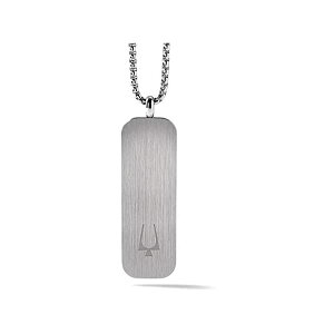 u[o lbNX `[J[ rv ANZT[ ObY v[g BULOVA J96N009 NVbN Y jp Bulova Mens Classic Stainless Steel Dog Tag Pendant Necklace Engraved with Tuning Fork Logo (Model J96N00