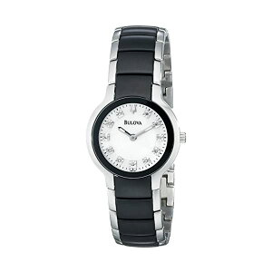 u[o rv EHb` BULOVA 98P127 v fB[X p Bulova Women's 98P127 Diamond Black & Silver Ion-Plated Watch