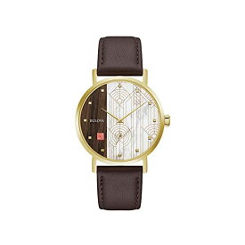 ブローバ 腕時計 ウォッチ BULOVA 97A141 時計 クォーツ メンズ 男性用 Bulova Frank Lloyd Wright Quartz Mens Watch, Stainless Steel with Brown Leather Strap, Gold-Tone (Model: 97A141)