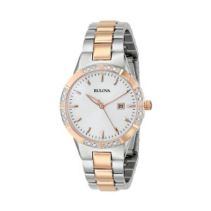 �u���[�o �r���v �E�H�b�` BULOVA 98R169 ���v ���f�B�[�X �����p Bulova Women's 98R169 Two-Tone Watch with Diamond-Accented Bezel