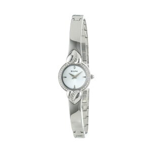 u[o rv EHb` BULOVA 96X111 v fB[X p Bulova Women's 96X111 Crystal Pendant and Bangle Set White Dial Watch