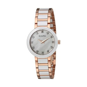 �u���[�o �r���v �E�H�b�` BULOVA 98P160 ���v �A�i���O �N�H�[�c ���f�B�[�X �����p Bulova Women's Analog-Quartz Watch with Stainless-Steel Strap, Two Tone, 14 (Model: 98P160)