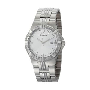 �u���[�o �r���v �E�H�b�` BULOVA 9.6E+108 ���v �����Y �j���p Bulova Men's 96E107 Diamond Case Silver Dial Bracelet Watch