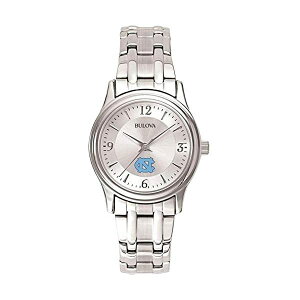 �u���[�o �r���v �E�H�b�` BULOVA ���v ���f�B�[�X �����p Bulova Women's North Carolina Tarheels UNC Watch Silver Circle II
