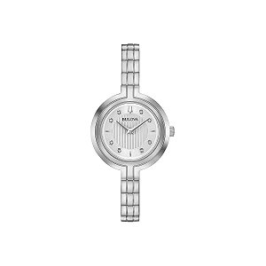 �u���[�o �r���v �E�H�b�` BULOVA 96P214 ���v �N�H�[�c ���f�B�[�X �����p Bulova RhapsodyQuartz Ladies Watch, Stainless Steel Diamond , Silver-Tone (Model: 96P214)