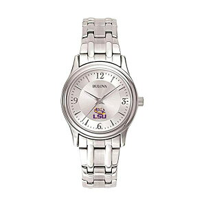 �u���[�o �r���v �E�H�b�` BULOVA ���v ���f�B�[�X �����p Bulova Women's LSU Tigers Louisiana State Watch Silver Circle II