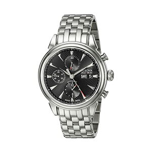 �u���[�o �r���v �E�H�b�` BULOVA 63C113 ���v �I�[�g�}�`�b�N �������� �����Y �j���p Bulova Men's 'Gemini' Swiss Automatic Stainless Steel Casual Watch (Model: 63C113)