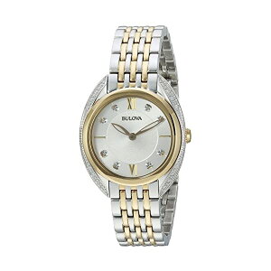 �u���[�o �r���v �E�H�b�` BULOVA 98R229 ���v �N�H�[�c ���f�B�[�X �����p Bulova Women's Quartz Watch with Stainless-Steel Strap, Two Tone, 14 (Model: 98R229)