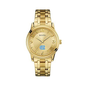 �u���[�o �r���v �E�H�b�` BULOVA ���v �����Y �j���p Bulova Men's North Carolina Tarheels UNC Gold Watch Gold Circle Watch