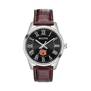 �u���[�o �r���v �E�H�b�` BULOVA ���v �����Y �j���p Bulova Men's Auburn University Tigers Brown Leather Watch