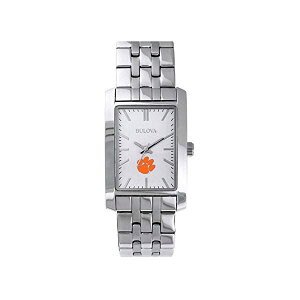 u[o rv EHb` BULOVA v fB[X p Bulova Women's Clemson University Tigers Silver Rectangle Watch