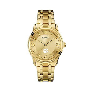 u[o rv EHb` BULOVA v Y jp Bulova Men's Clemson University Tigers Gold Watch Gold Circle Watch