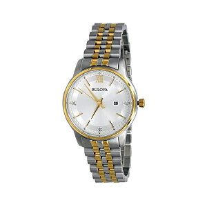 �u���[�o �r���v �E�H�b�` BULOVA 98P197 ���v ���f�B�[�X �����p Bulova 98P197 Women's Two Tone Stainless Steel Jubilee Band Silver Dial Casual Dress Watch