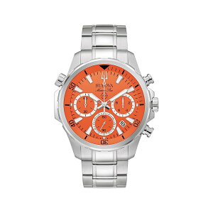 �u���[�o �r���v �E�H�b�` �����Y �I�����W������ �}���� �X�^�[ �E�H�b�` Orange Dial Bulova Men's Marine Star Watch 96B395
