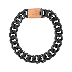 �u���[�o �W���G���[ �����Y ���e�� �O���~�[ 13mm �J�[�u �`�F�[�� �f���A�� �u���b�V���h �|���b�V�� �K�����^�� 8.5 �C���` �u���X���b�g �X�^�C��:BVB1016-GRSTNA Bulova Jewelry Men's Latin Grammy 13mm Cu