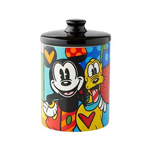 GlXR fBYj[ ubg ~bL[ v[g NbL[W[  tBMA l` u CeA v[g Enesco Disney by Britto Mickey Mouse and Pluto Cookie Jar Canister, 6 Inch, Multicolor