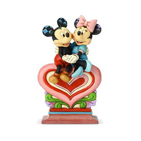 エネスコ ディズニー トラディションズ ジムショア ミッキー ミニー フィギュア 人形 置物 インテリア プレゼント Enesco Disney Traditions by Jim Shore Mickey and Minnie Mouse Sitting on Heart Figurine, 8.5 Inch, Multicolor