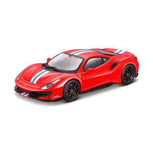 tF[ u[S fJ[ _CLXg ͌^ ~jJ[ ObY [ԏj v[g CeA X[p[J[ Ferrari 488 Pista Red with White and Blue Stripes Ferrari Signature Series 1/43 Diecast Model Car 