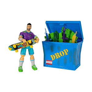 tH[giCg tBMA l`  ObY v[g Fortnite Solo Mode Figure and Supply Crate Collectible Accessory Set Bundle - Features 4h Midfield Maestro, Supply Crate, Back Board (Sweaty) Back Bling, 4 Weapons, and B