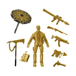 tH[giCg tBMA l`  ObY v[g Fortnite Hot Drop1 Figure Pack, with 4-inch Midas-Gold Figure, Harvesting Tool, Umbrella, Back Bling, and Weapons