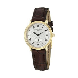 フレデリックコンスタント 腕時計 Frederique Constant FC-235M1S5 Frederique Constant Slimline Stainless Steel Swiss-Quartz Watch with Leather Calfskin Strap, Brown, 14 (Model: FC-235M1S5)
