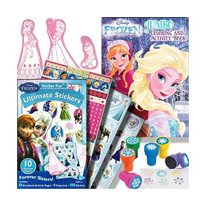 AiƐ̏ ʂ肦 XebJ[ X^v Zbg  ObY Disney Frozen Coloring Book Activity Set with Stickers and Snowflake Stamper