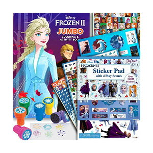 AiƐ̏2 ʂ肦 XebJ[ X^v Zbg  ObY Disney Frozen 2 Coloring Book Activity Set with Stickers and Snowflake Stamper